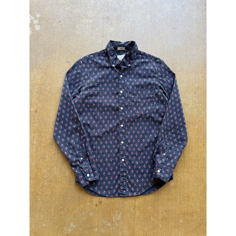 J.Crew Organic Cotton Floral Slim Fit Stretch All Over Print Button Up Shirt (S)